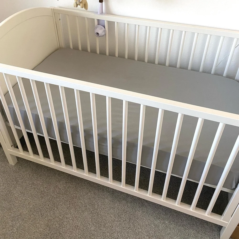 Gray Organic Cotton Crib Sheet